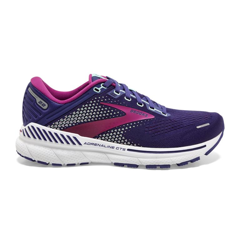 Brooks Adrenaline GTS 22 Supportive Women's Road Running Shoes - Navy/Yucca/Pink (18937-VJBS)